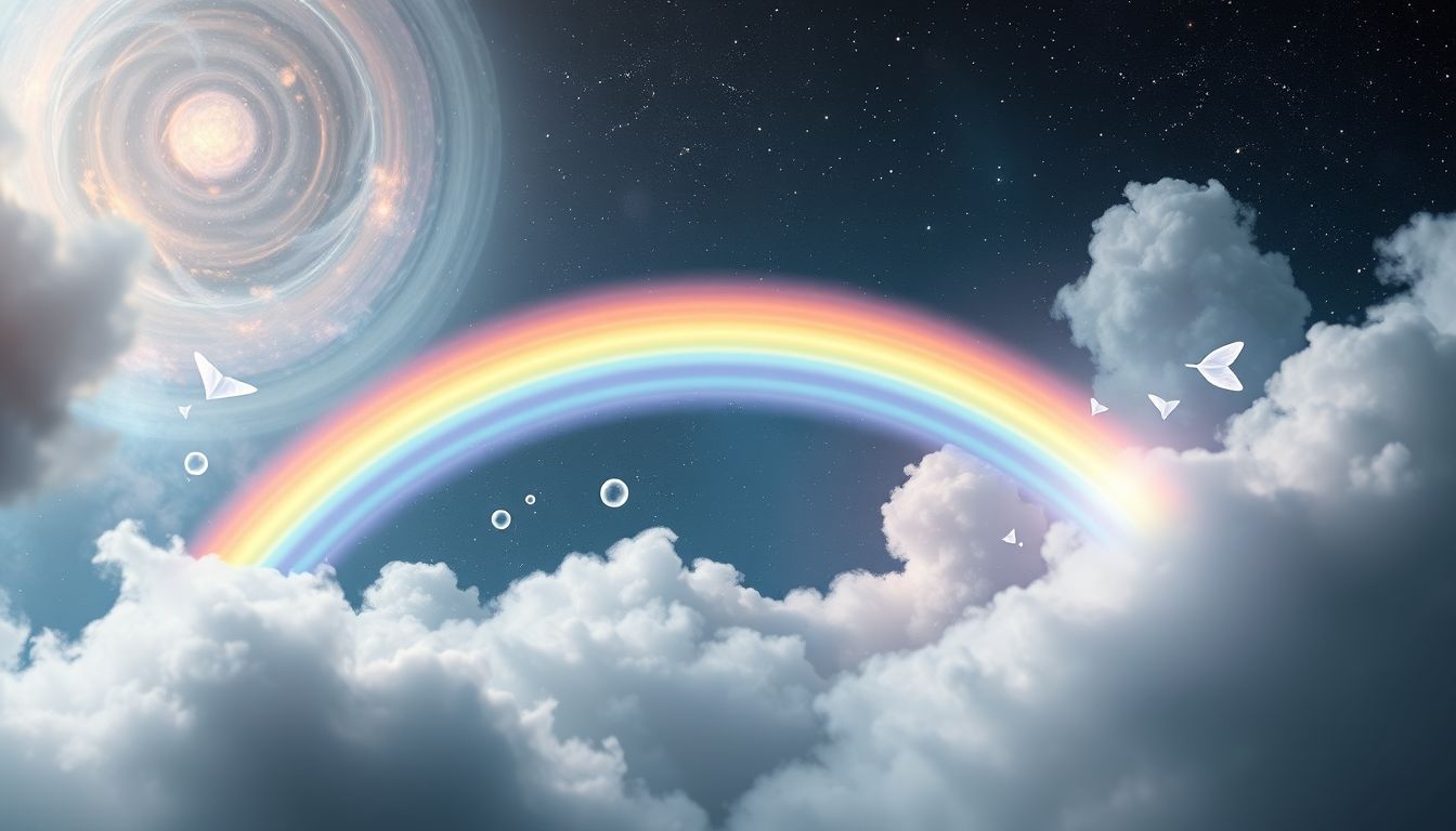 Een regenboog symboliseert hoop en frisse start na tegenspoed.