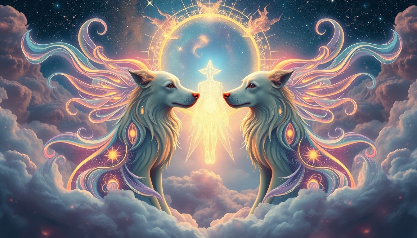 Twee honden symboliseren vaak steun bij het overwinnen van problemen.