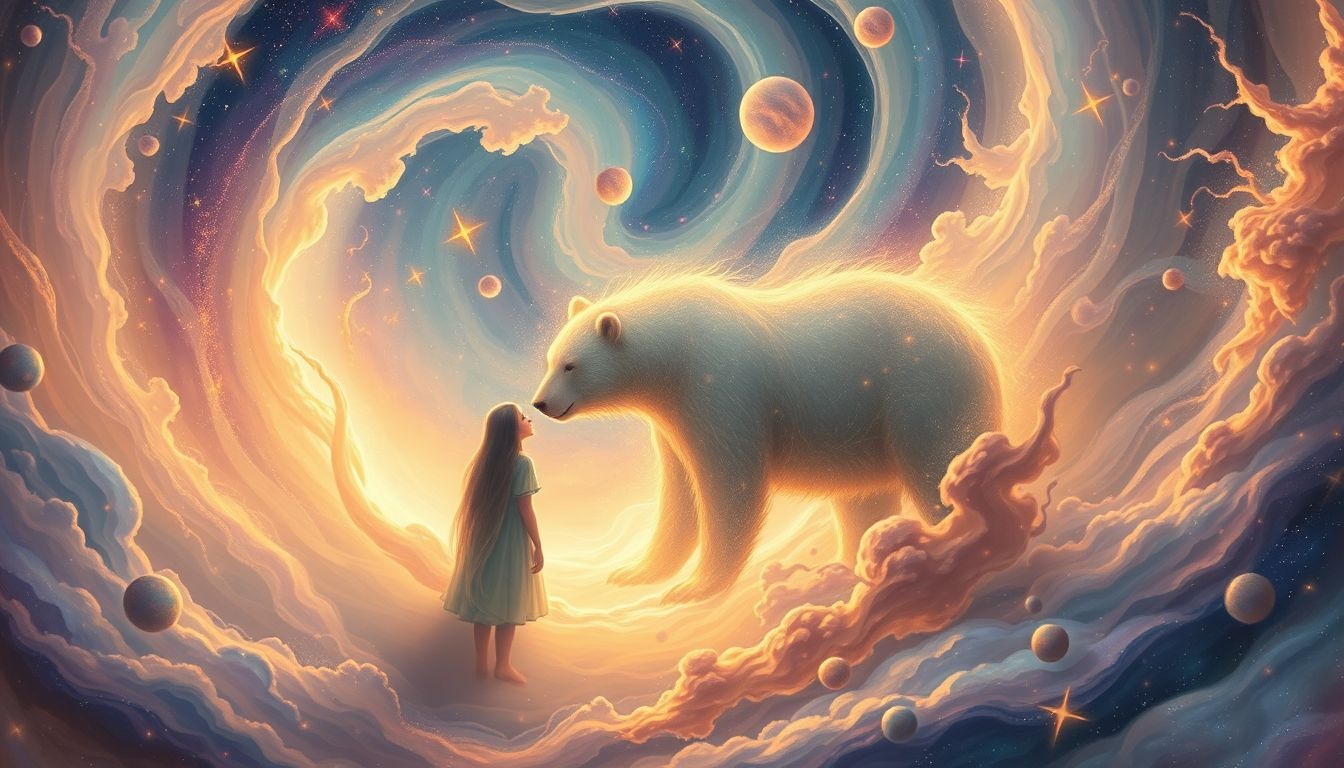 Een beer die je leidt symboliseert innerlijke kracht en bescherming.