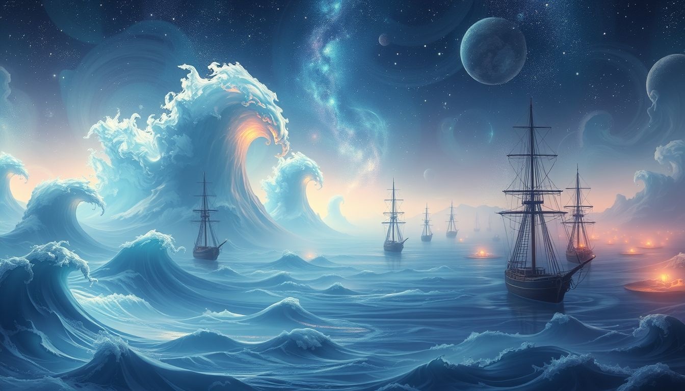 Dromen over hoge golven in een haven symboliseren emotionele turbulentie.