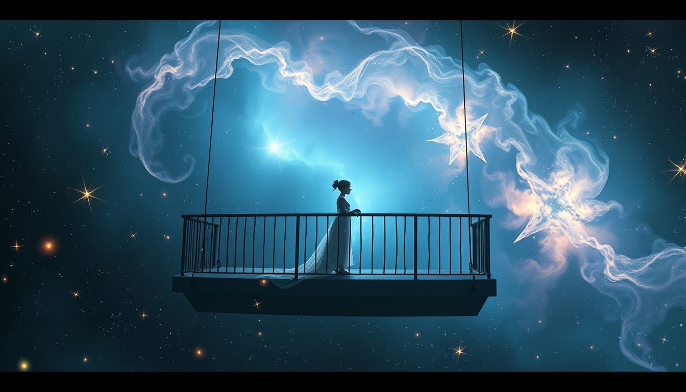 Dromen over hoog balkon symboliseren spanning tussen controle en onzekerheid.