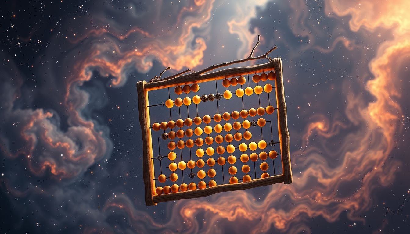 Dromen over een houten abacus symboliseert stabiliteit en traditionele wijsheid.