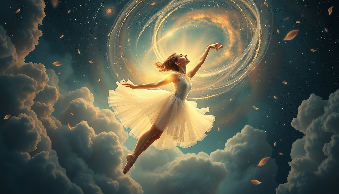 Een huilende ballerina symboliseert innerlijke kwetsbaarheid en verborgen pijn.