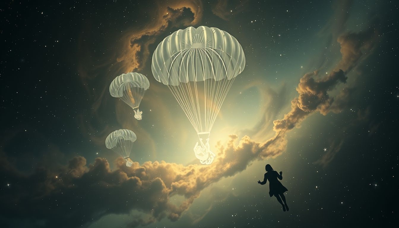Dromen over parachutes symboliseren vaak angst voor verlies van controle.