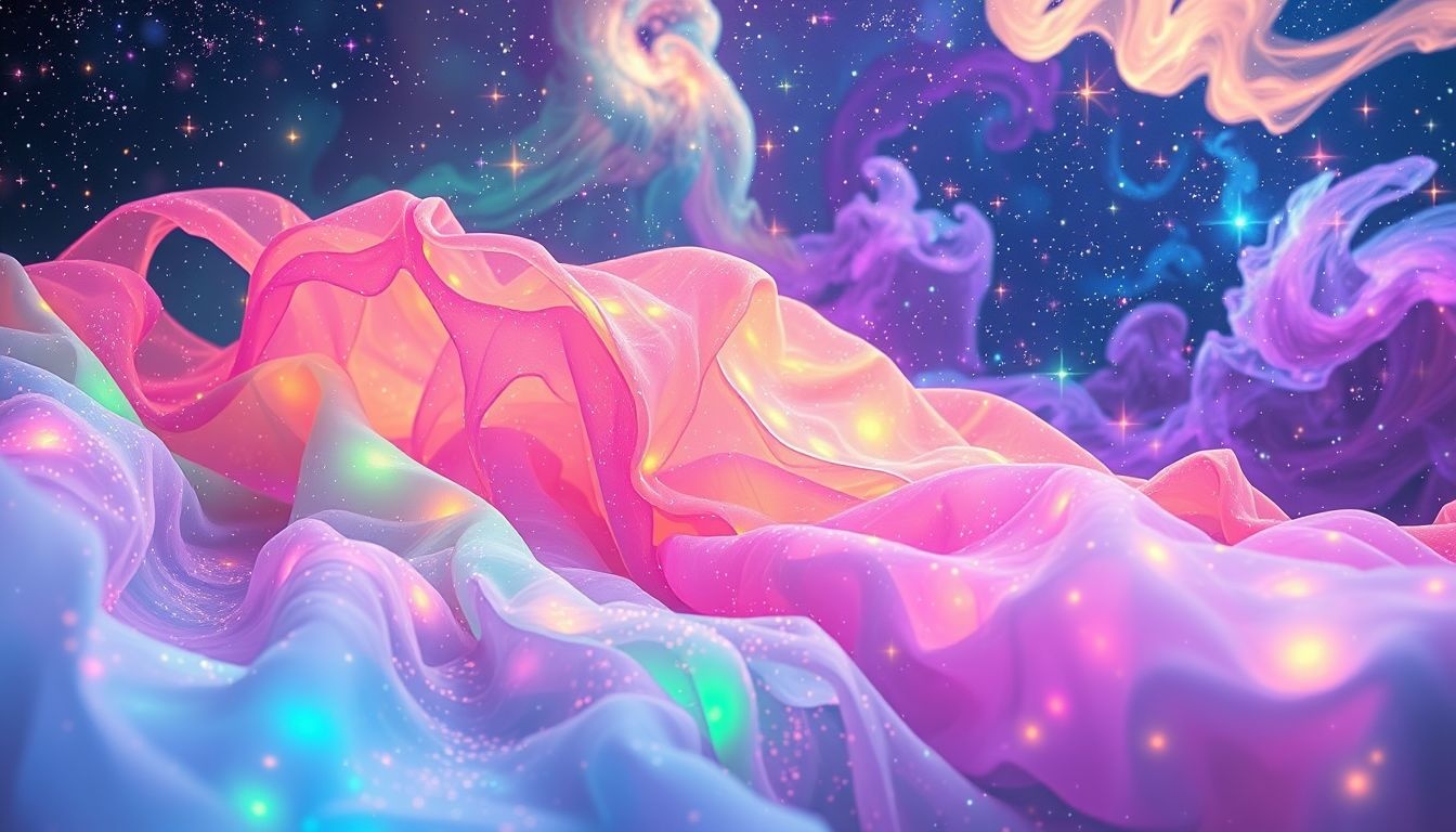 Dromen over felgekleurde flanel symboliseert levendige emoties en creativiteit.