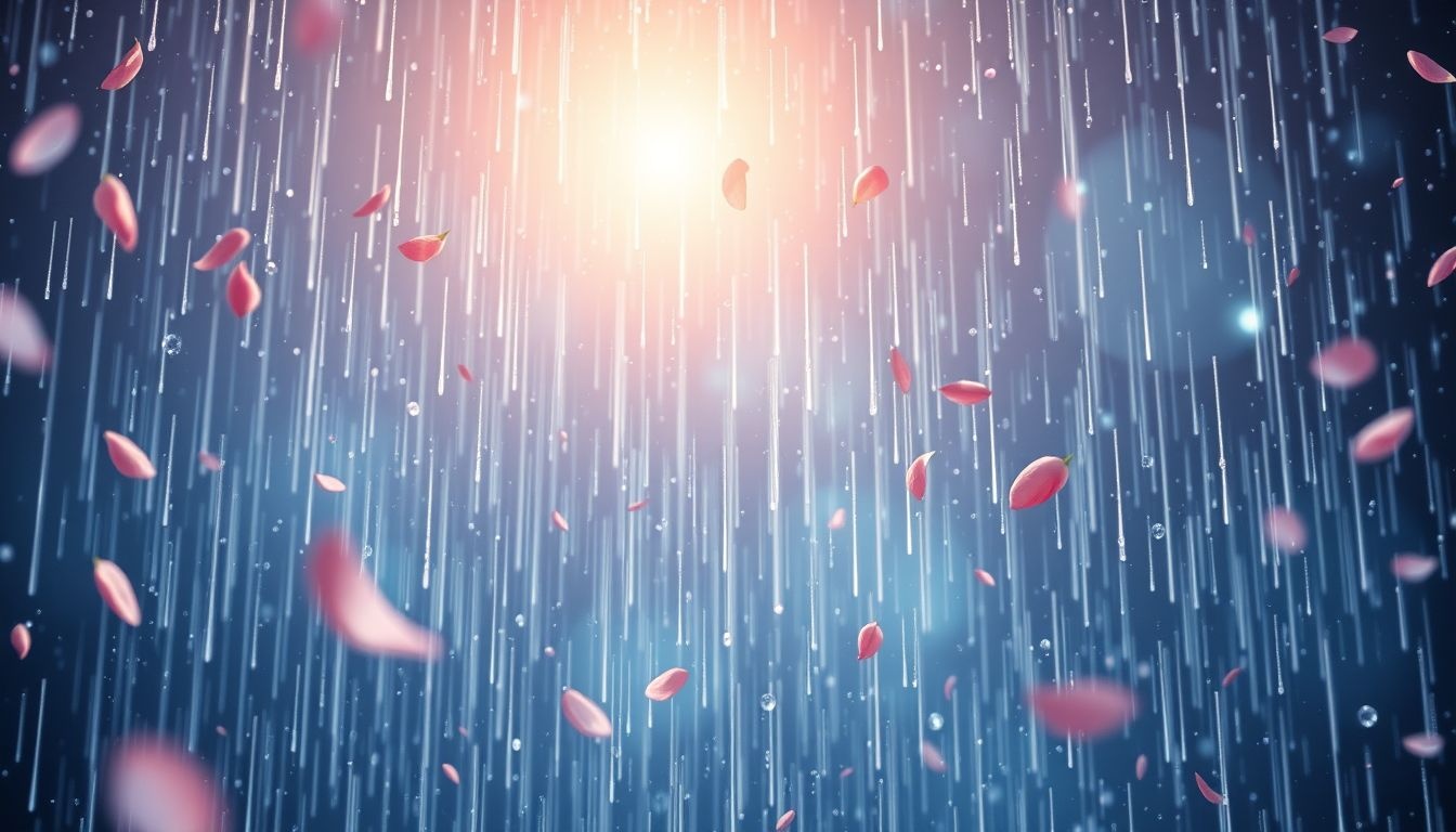 Dromen over mei-regendruppels symboliseren emotionele vernieuwing en groei.