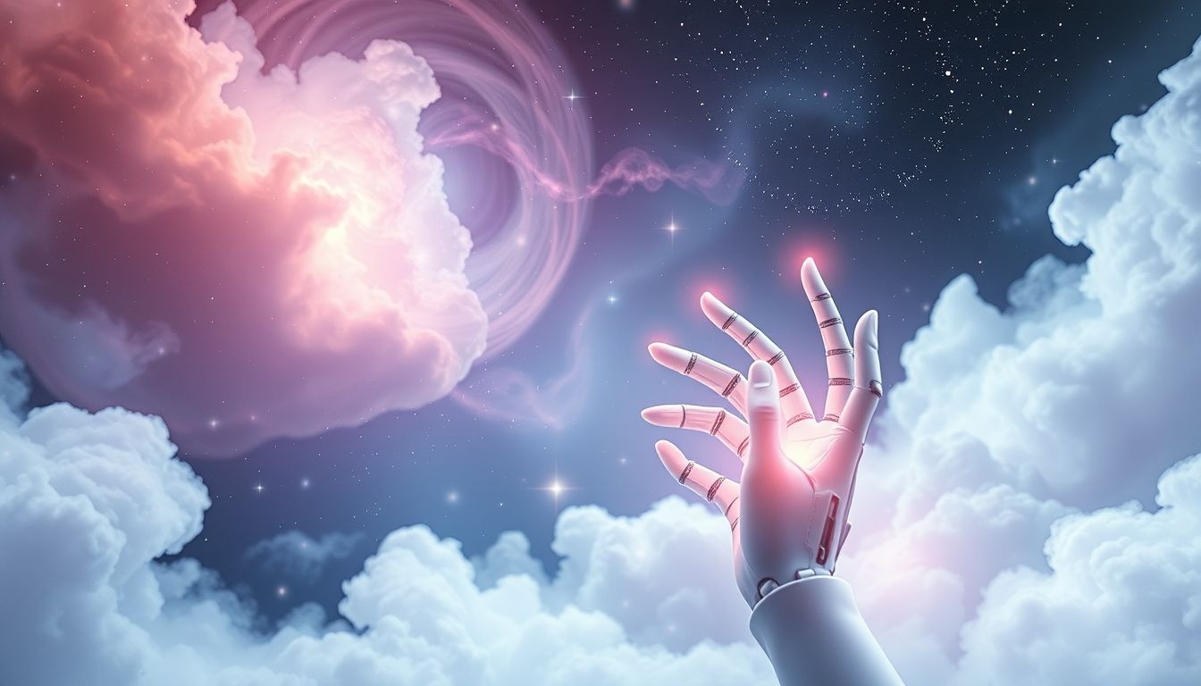 Dromen over robot handen symboliseren controle en technologische vooruitgang.