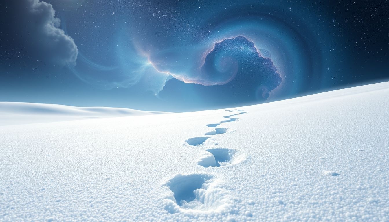 Dromen over voetsporen in sneeuw symboliseren vaak nieuw levenspad ontdekken.