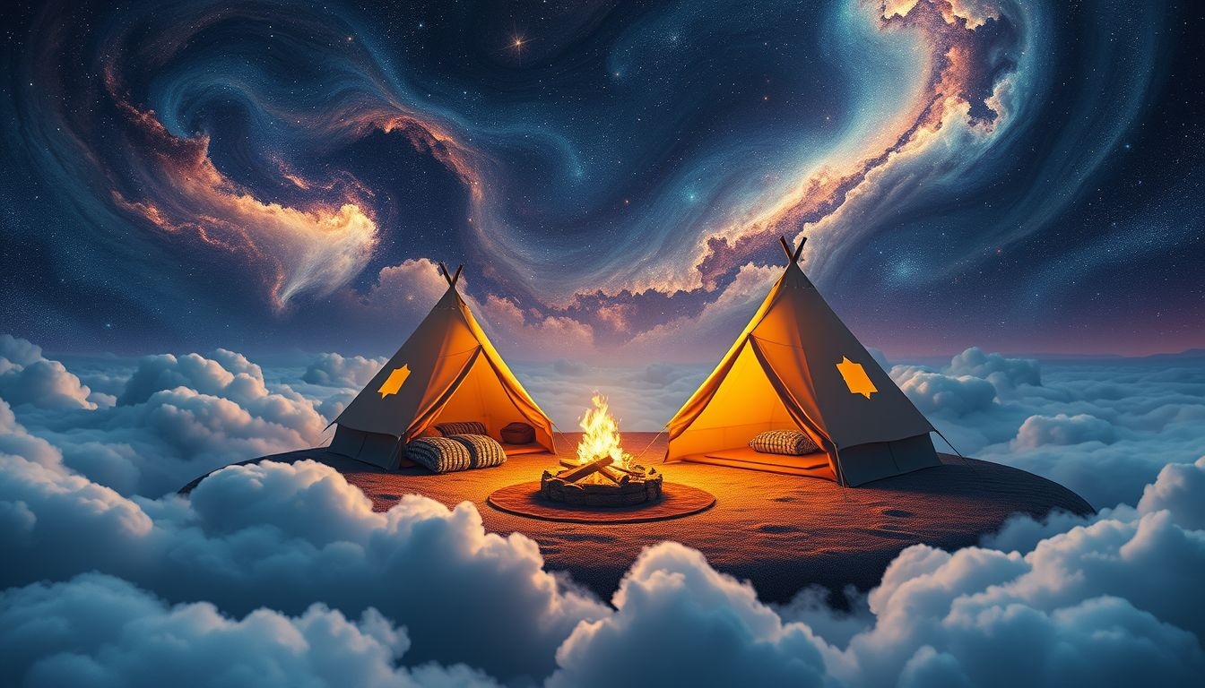 Een comfortabele kampeerplek symboliseert innerlijke rust en persoonlijke groei.