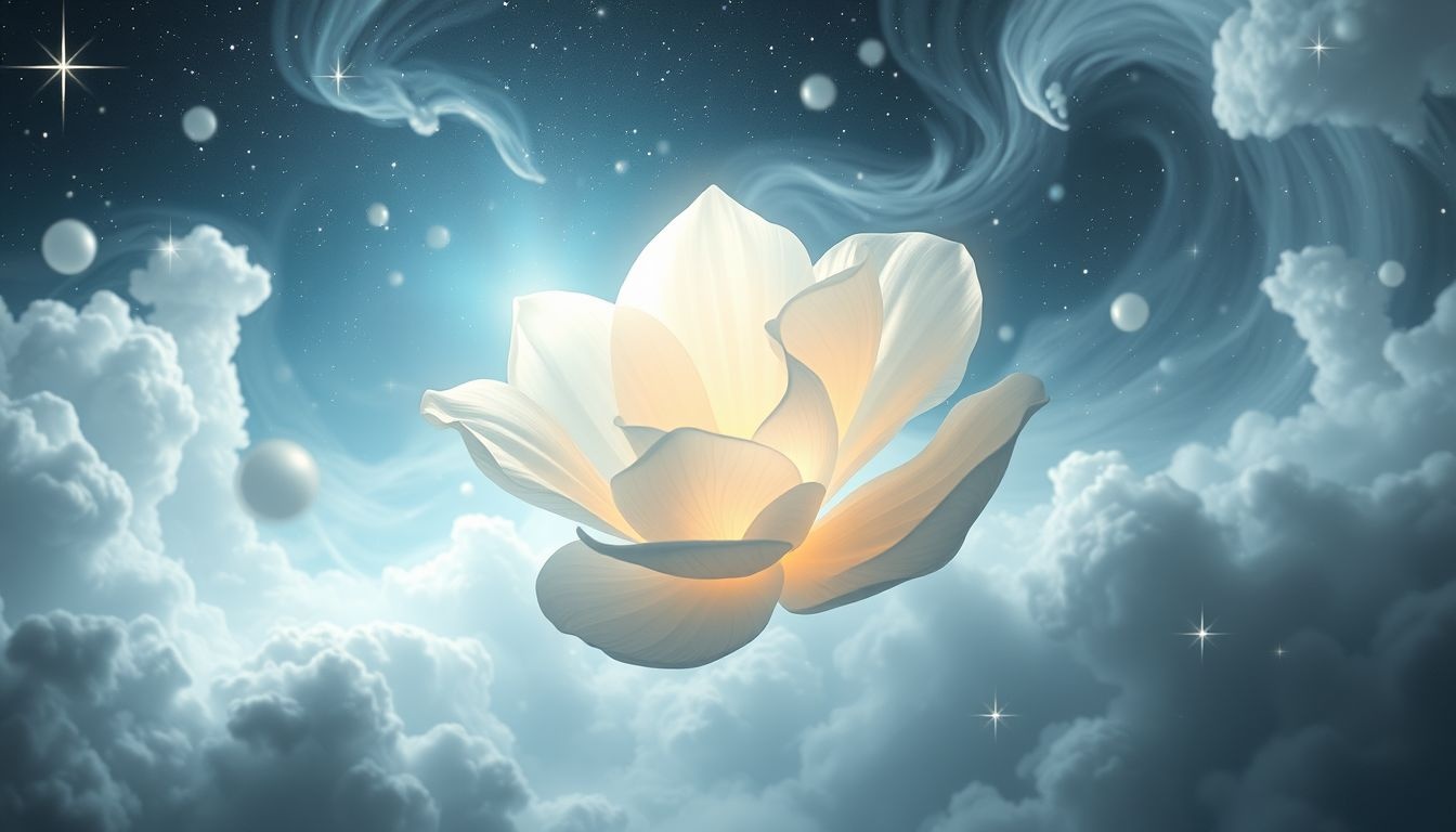 Een maagdelijke bloem symboliseert onschuld en nieuwe levensfasen.