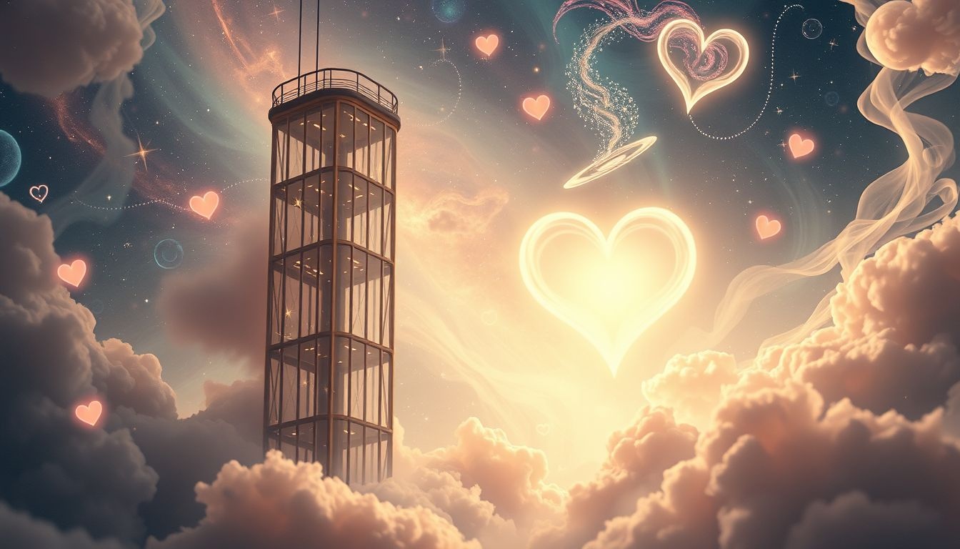 Een paternoster in liefde symboliseert emotionele ups en downs.