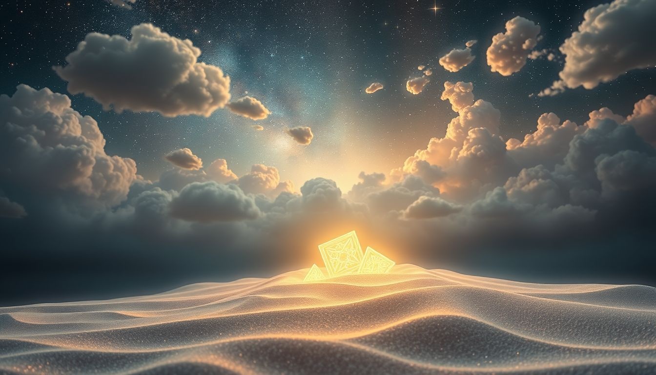 Droom over pandjeshuisjetons graven symboliseert verborgen waarde ontdekken.