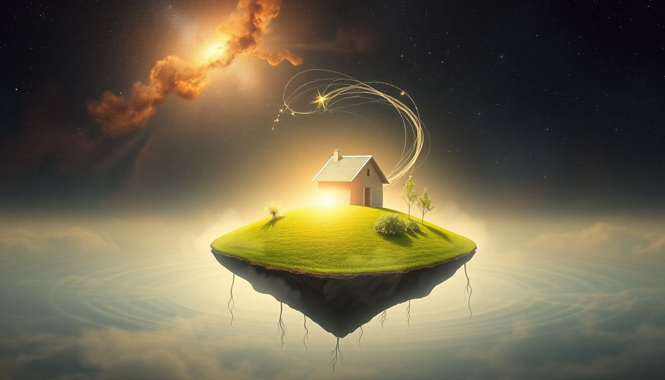 Dromen over landbouwgrond met huis symboliseren groei en veiligheid.