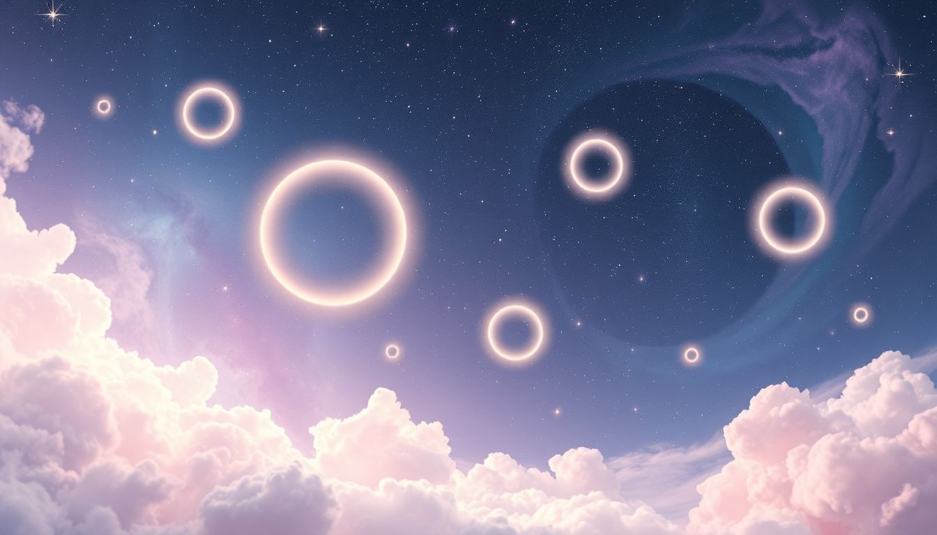 Meerdere ellipsen symboliseren balans en voortdurende veranderingen in je leven.