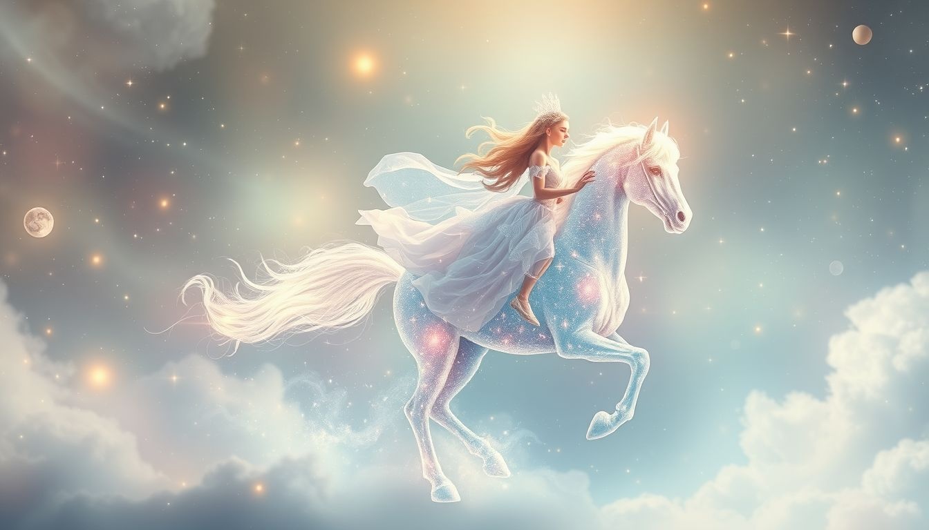 Dromen van een prinses te paard symboliseren kracht en elegantie.