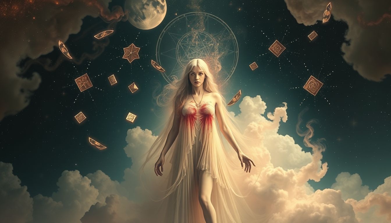 Een gewonde exorcist symboliseert innerlijke strijd en kwetsbaarheid.