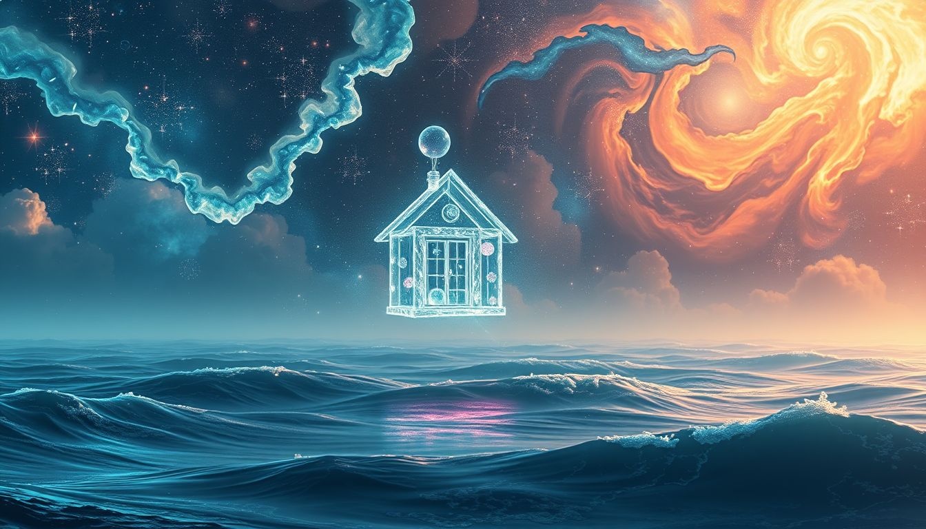 Een glazen huis aan zee symboliseert kwetsbaarheid en vrijheid tegelijk.