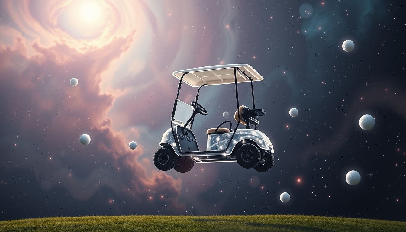Een golfkar besturen symboliseert controle over je levensreis.
