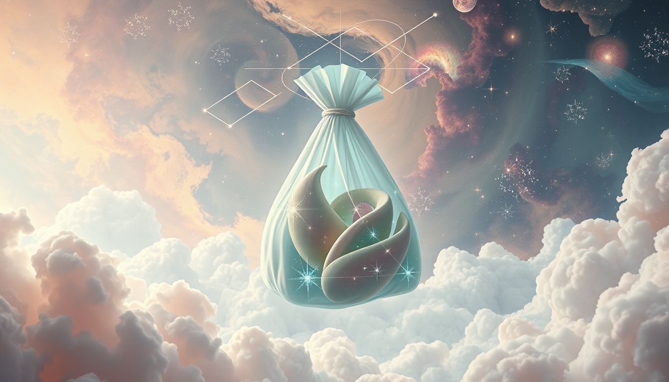 Een tas met eten symboliseert verzorging en emotionele overvloed.