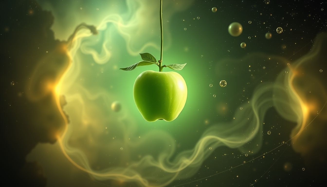 Een groene appel plukken symboliseert nieuwe kansen en groei.