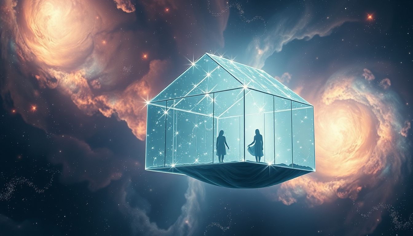 Een glazen huis symboliseert kwetsbaarheid en openheid in je leven.