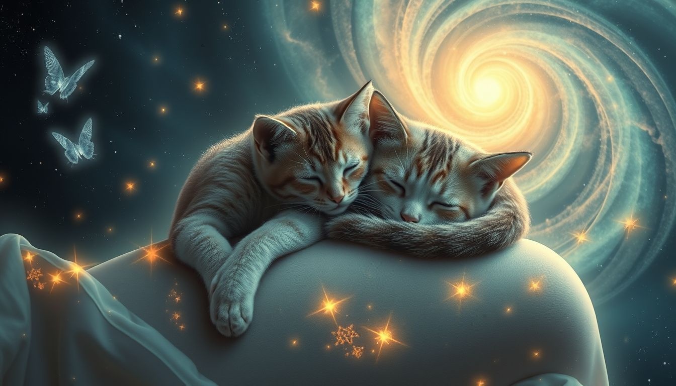 Een kat op schoot symboliseert comfort en vertrouwensband in dromen.