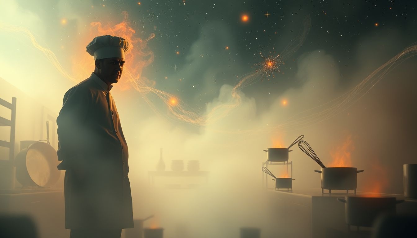 Een boze kok symboliseert innerlijke frustratie en creatieve blokkades.