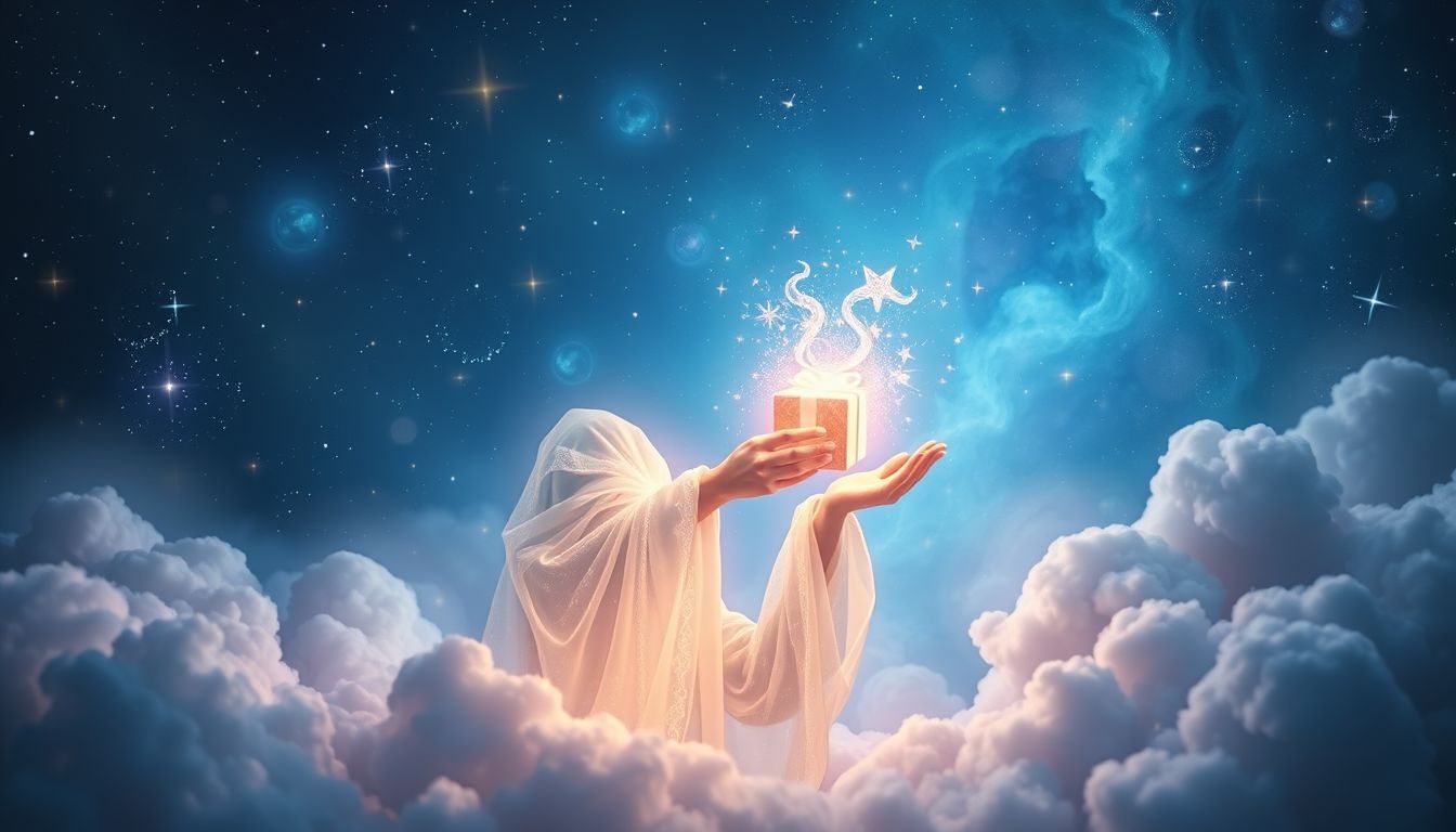Een rabbi die je een cadeau geeft symboliseert spirituele zegen.