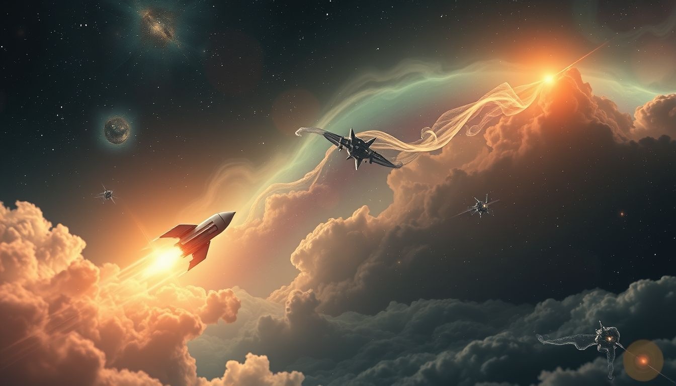 Een raket die wordt achtervolgd symboliseert angst voor falen.