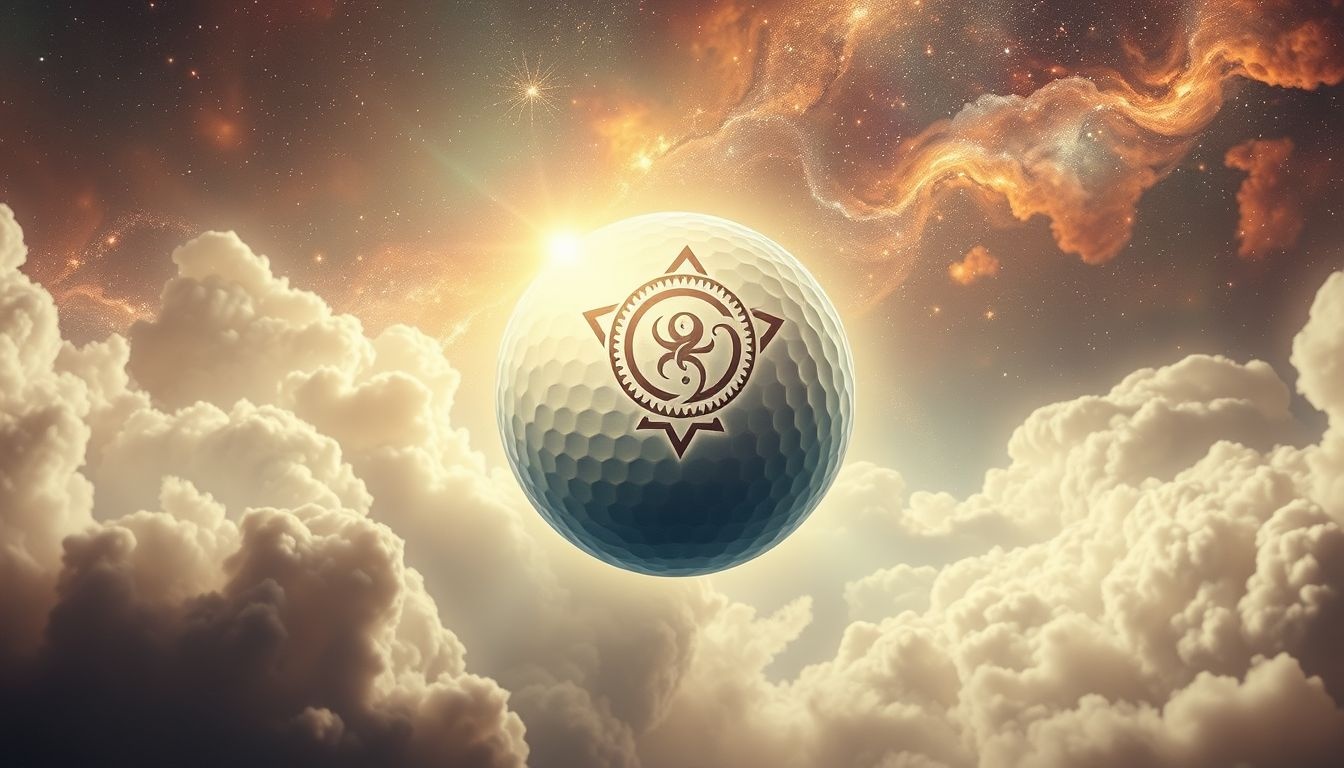 Een speciale markering op een golfbal symboliseert unieke levenskeuzes.