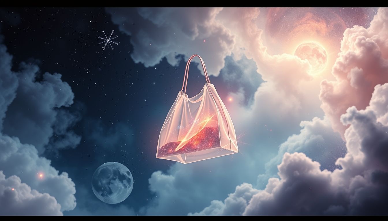 Een zwevende tas symboliseert vrijheid en lichte verantwoordelijkheden.