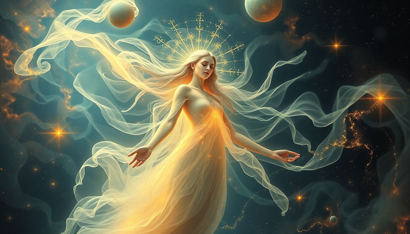 Een maagdelijke godin symboliseert zuiverheid en spirituele bescherming.