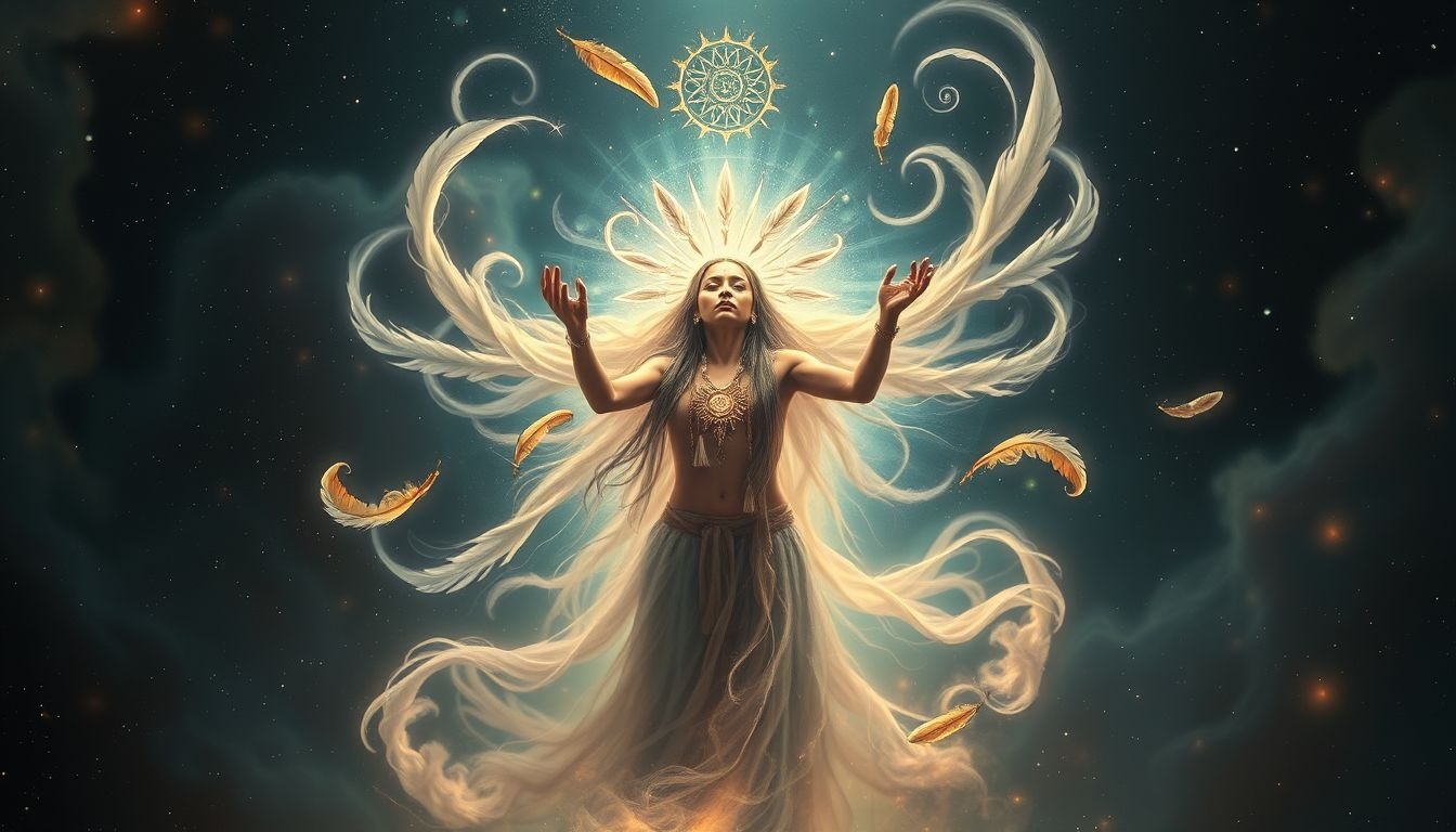 Dromen over sjamanen symboliseren vaak spirituele transformatie en inzicht.