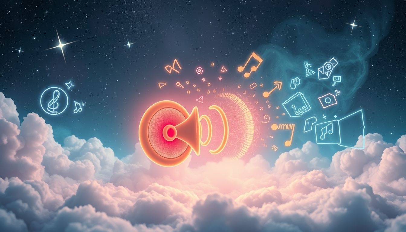 Een slimme speaker die onzin praat symboliseert verwarring en twijfel.