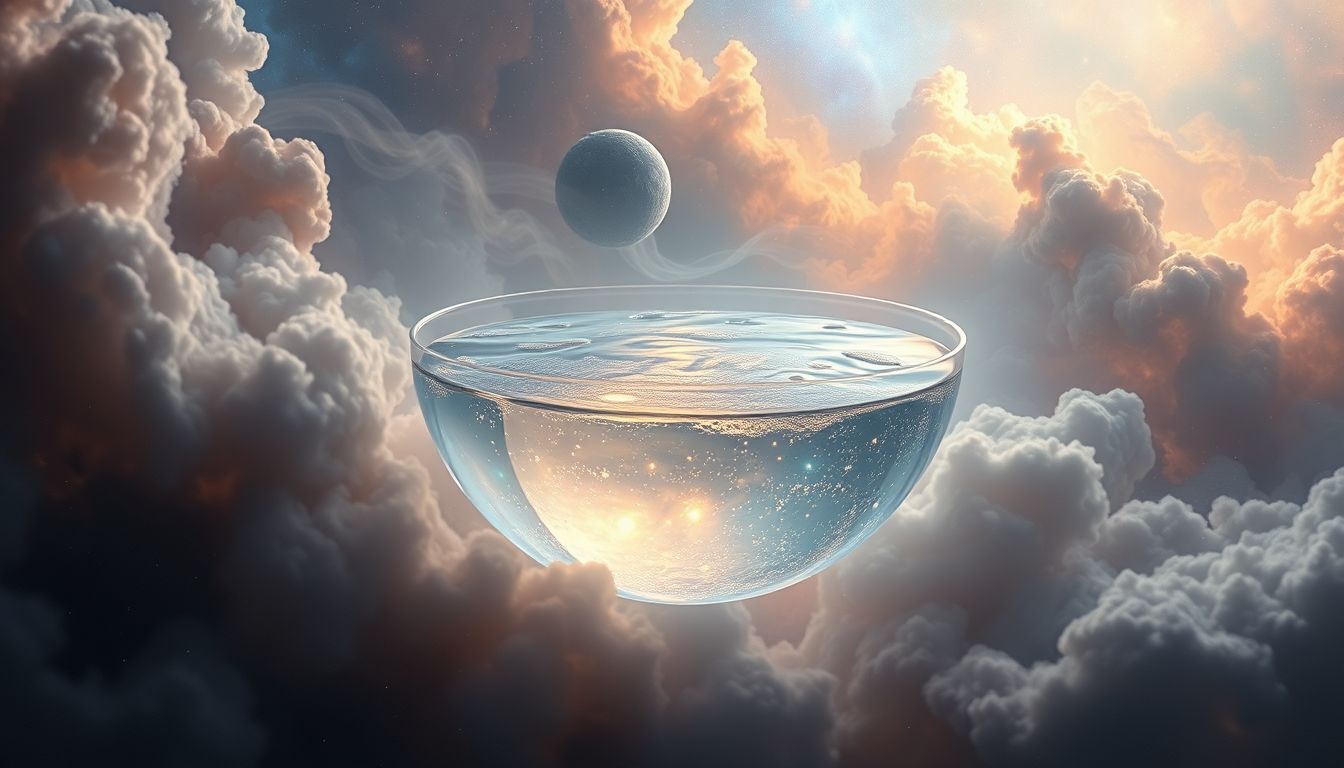 Een drinkvat gevuld met water symboliseert emotionele vervulling en zuiverheid.