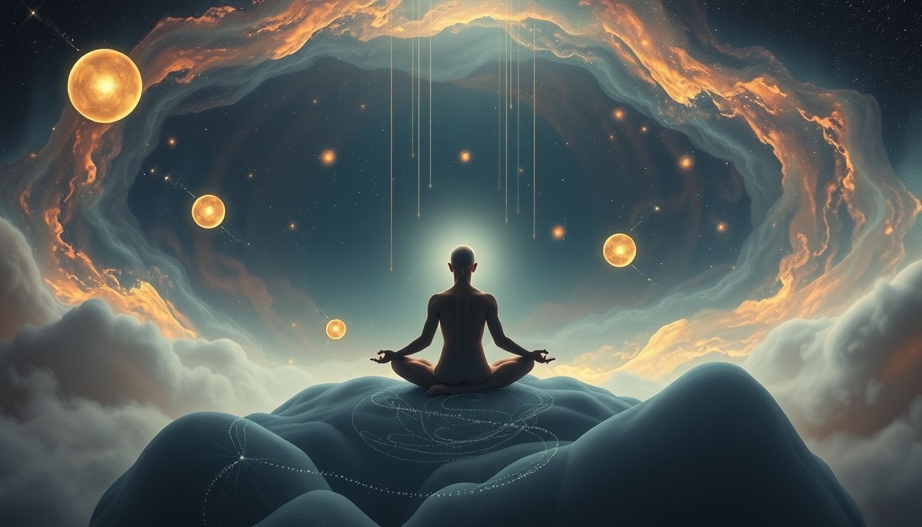 Droom 5 symboliseert innerlijke rust door meditatie en afzondering.