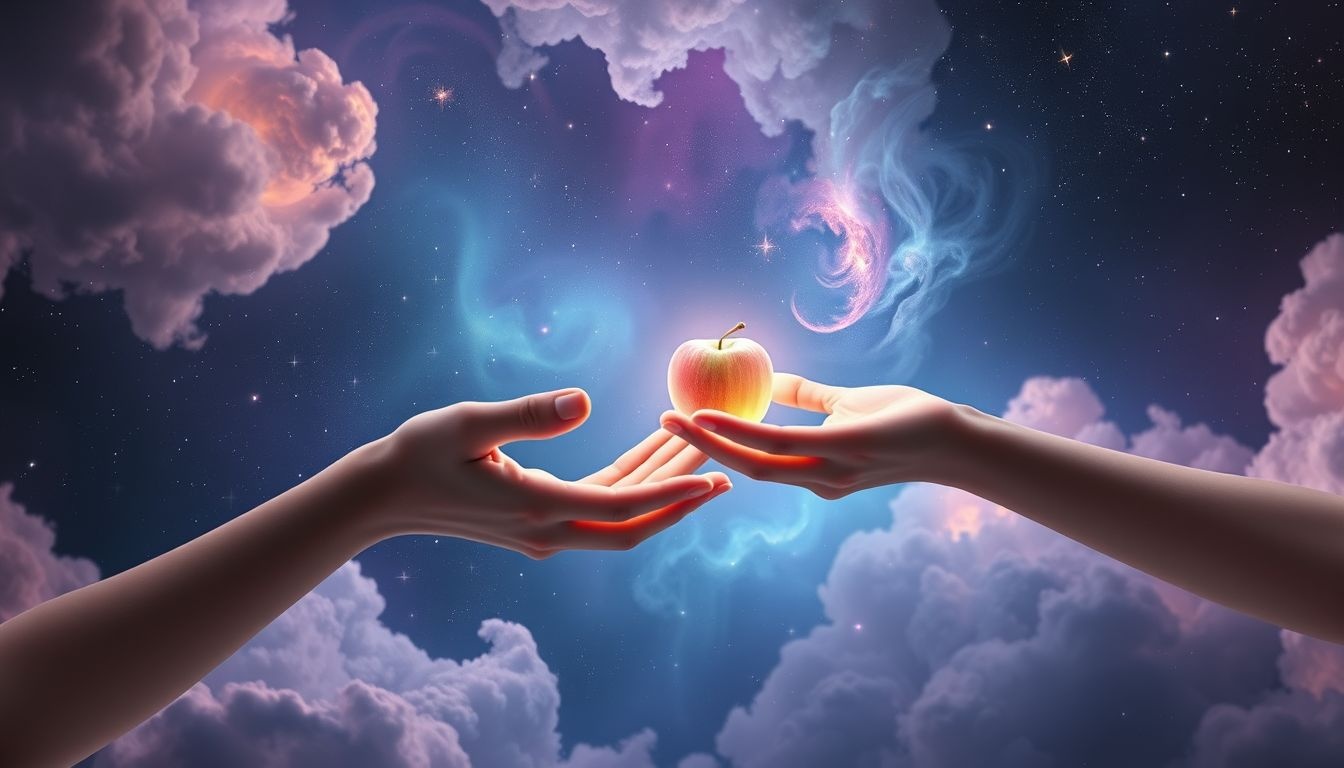 Appels aanbieden droomt over het delen van liefde en vertrouwen.
