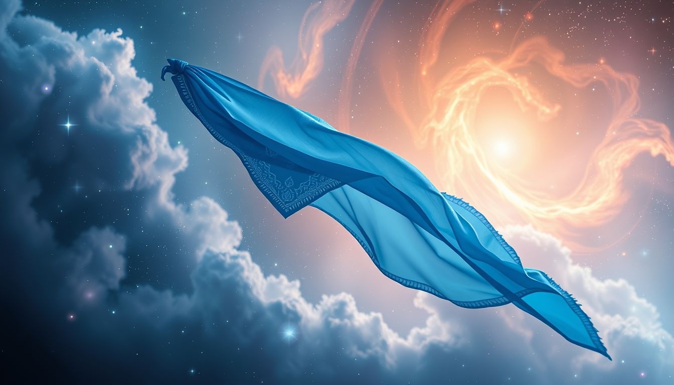 Een blauwe bandana symboliseert kalmte en innerlijke rust in dromen.