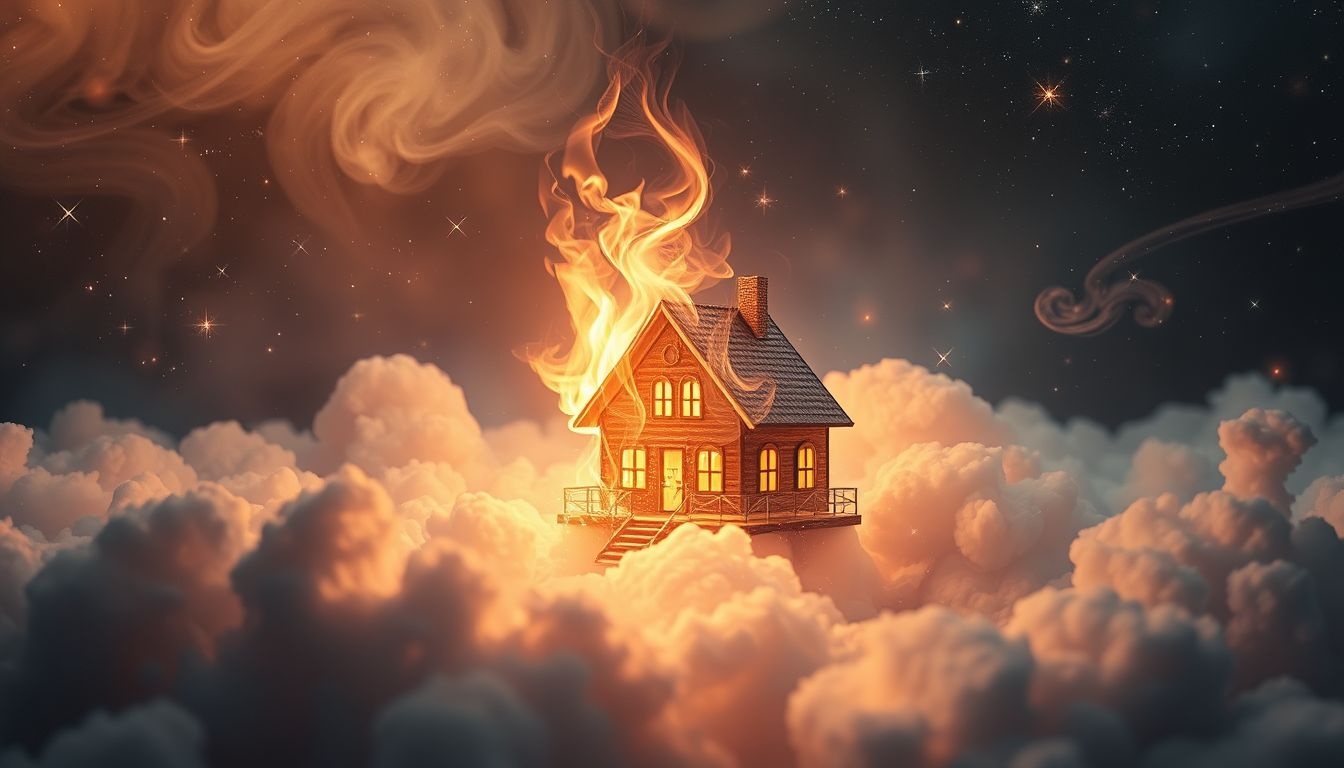 Droom van brandend huisje symboliseert innerlijke conflicten en verandering.