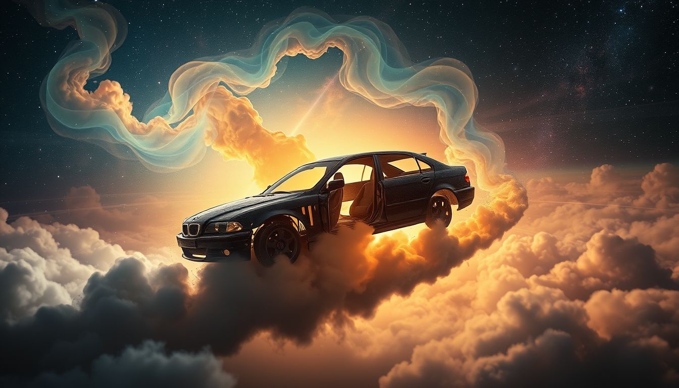 Een autotransporter vol kapotte auto's symboliseert opgehoopte frustraties.