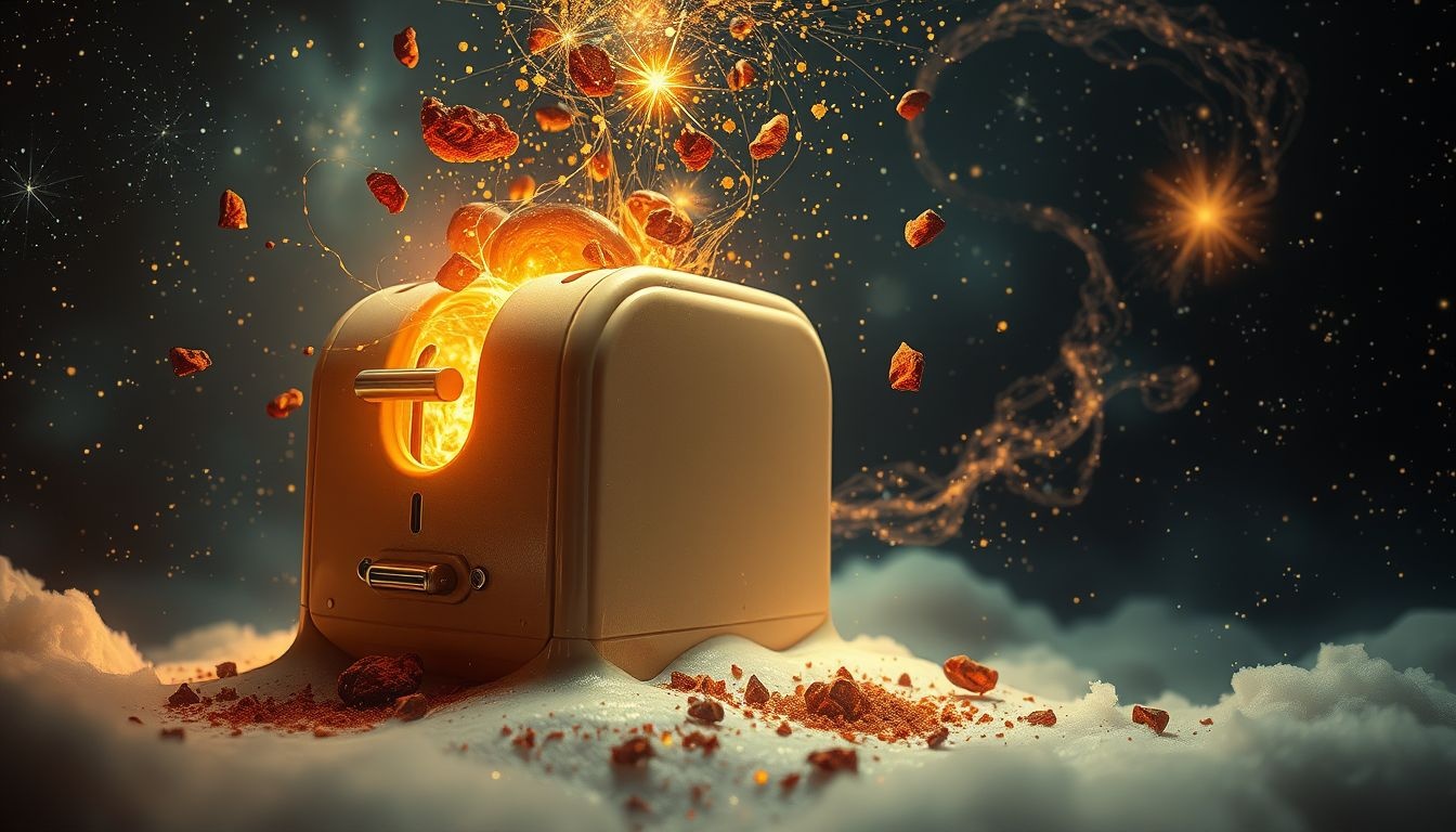 Een verbrande broodrooster droomt van gemiste kansen en waarschuwingen.