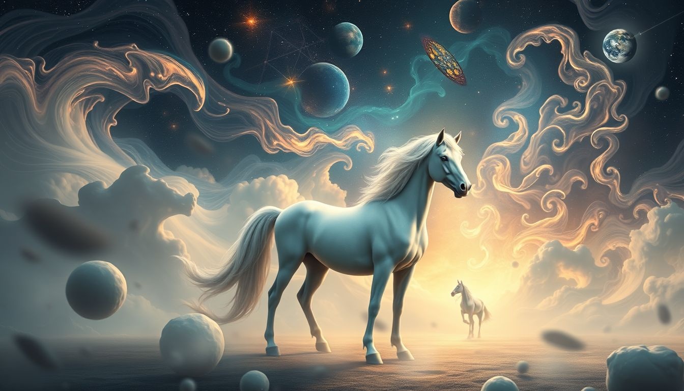 Een tam paard symboliseert beheersing van innerlijke kracht en vrijheid.