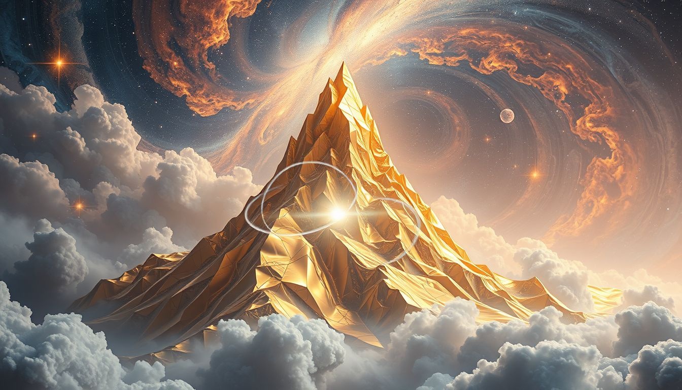 Een gouden berg symboliseert overvloed, succes en materiële rijkdom.