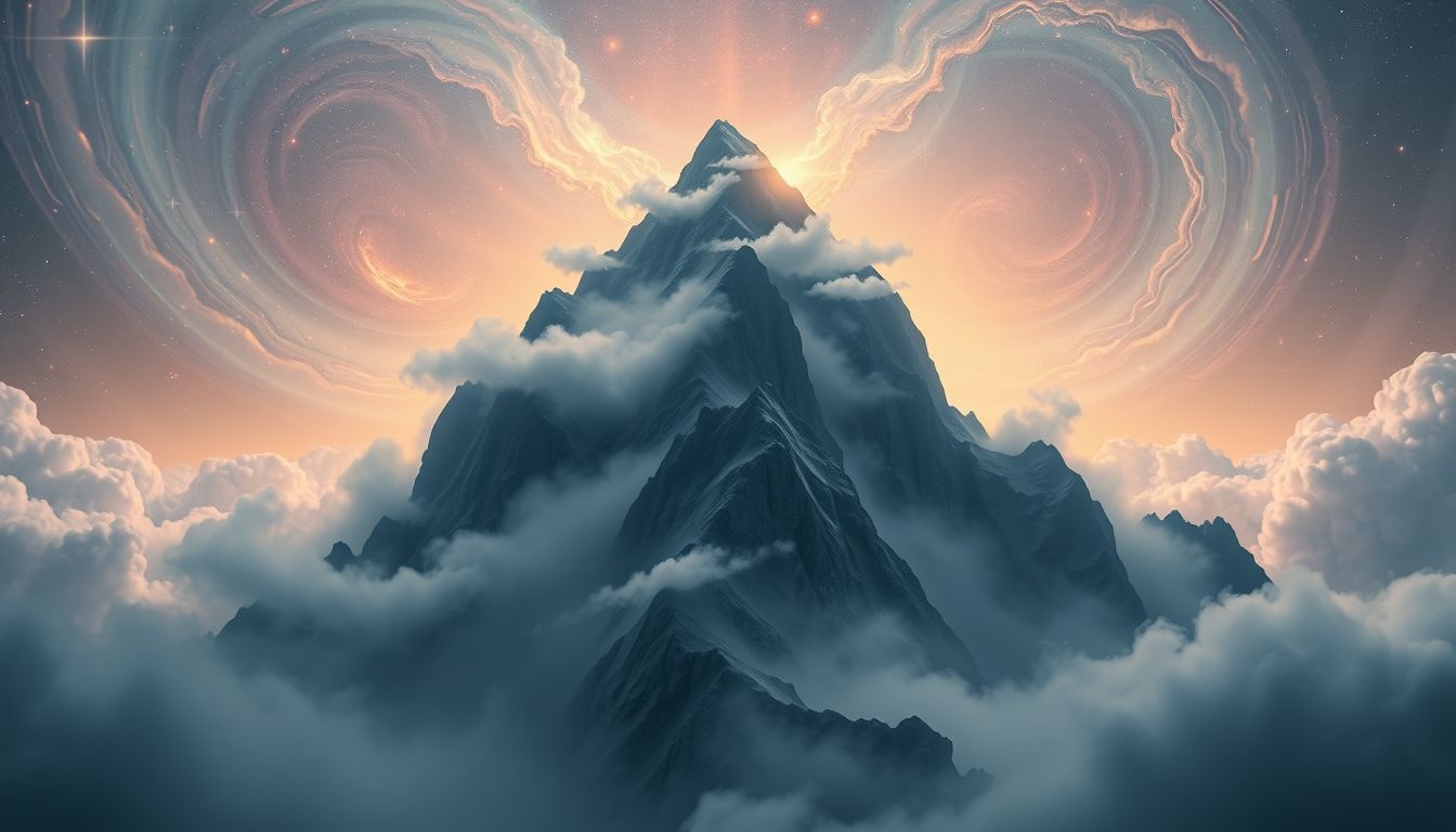 Een berg zonder pad symboliseert innerlijke verwarring en nieuw avontuur.