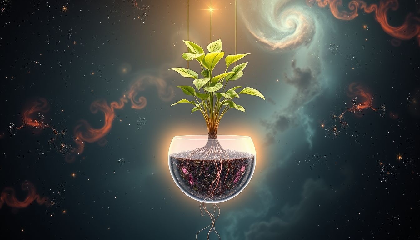 Een bergbalsemplant in pot symboliseert gebundelde energie en persoonlijke groei.