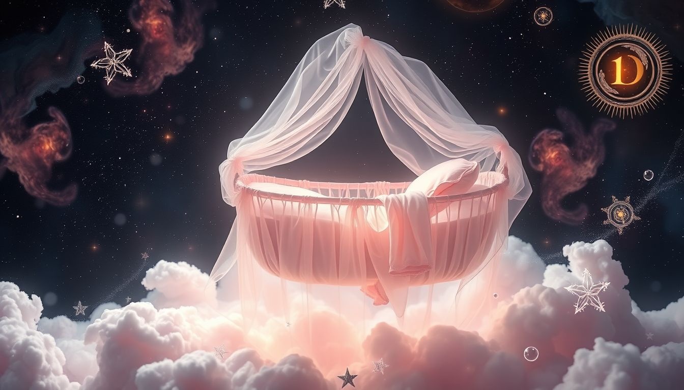 Roze lakens in kinderbedje symboliseren liefde en warmte in dromen.