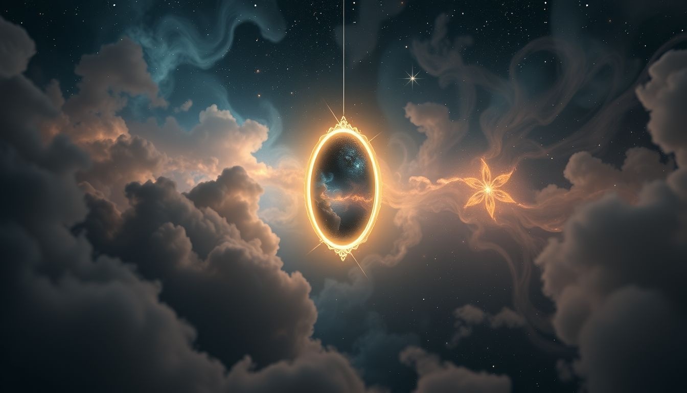 Een achtervolgende spiegel symboliseert onzekerheid en zelfreflectie.