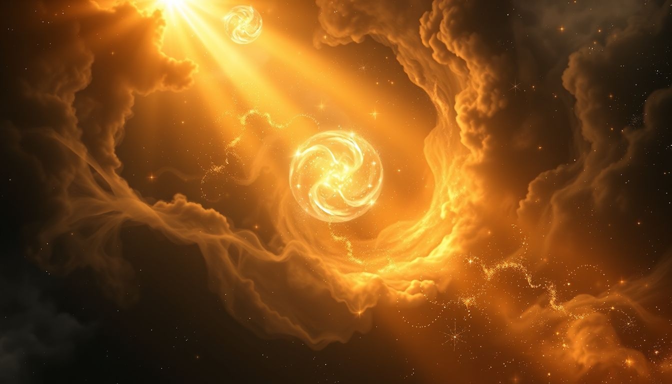 Zonnestralen symboliseren hoop na een lange donkere periode.