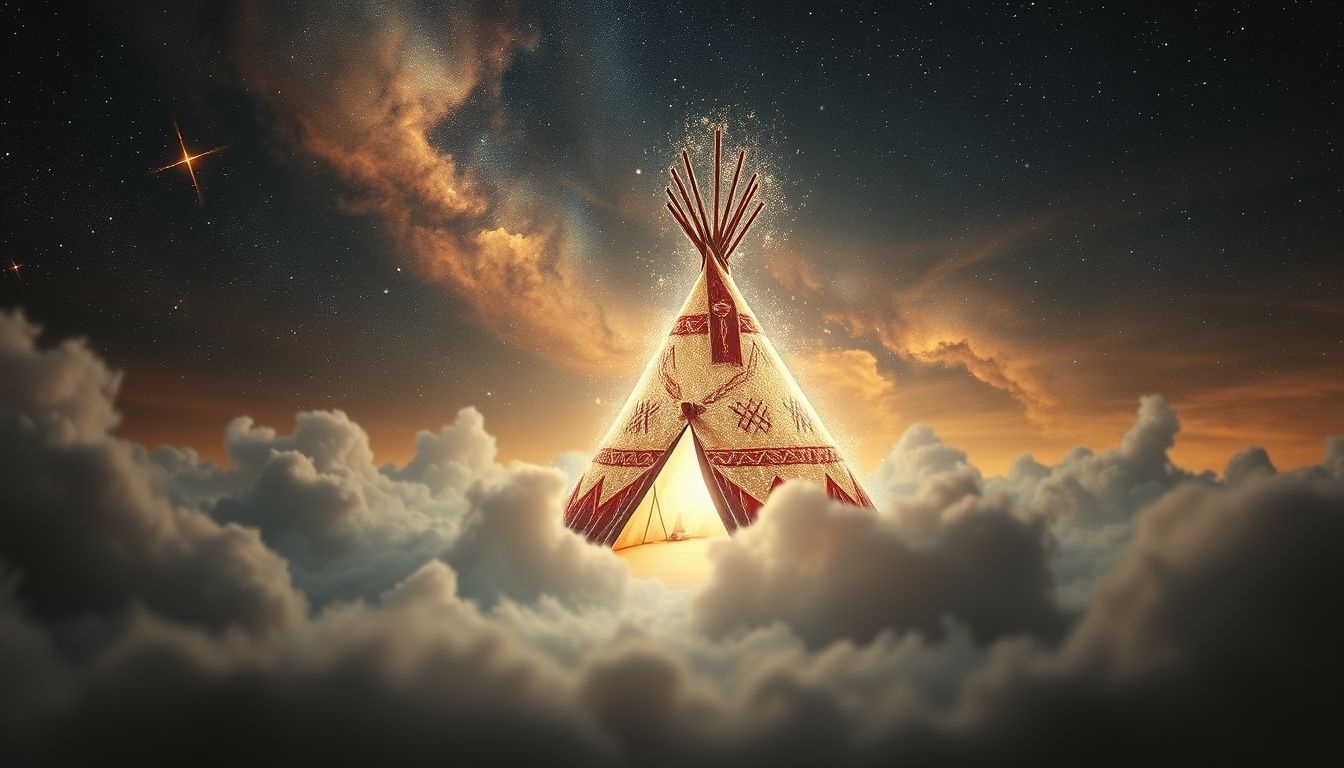 In dromen symboliseert een tipi verbinding met spirituele bescherming en gemeenschap.