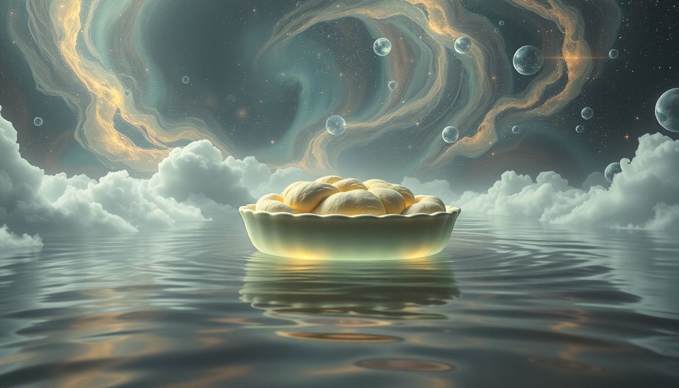 Een overlopende deegtrog symboliseert emotionele overvloed en loslaten.